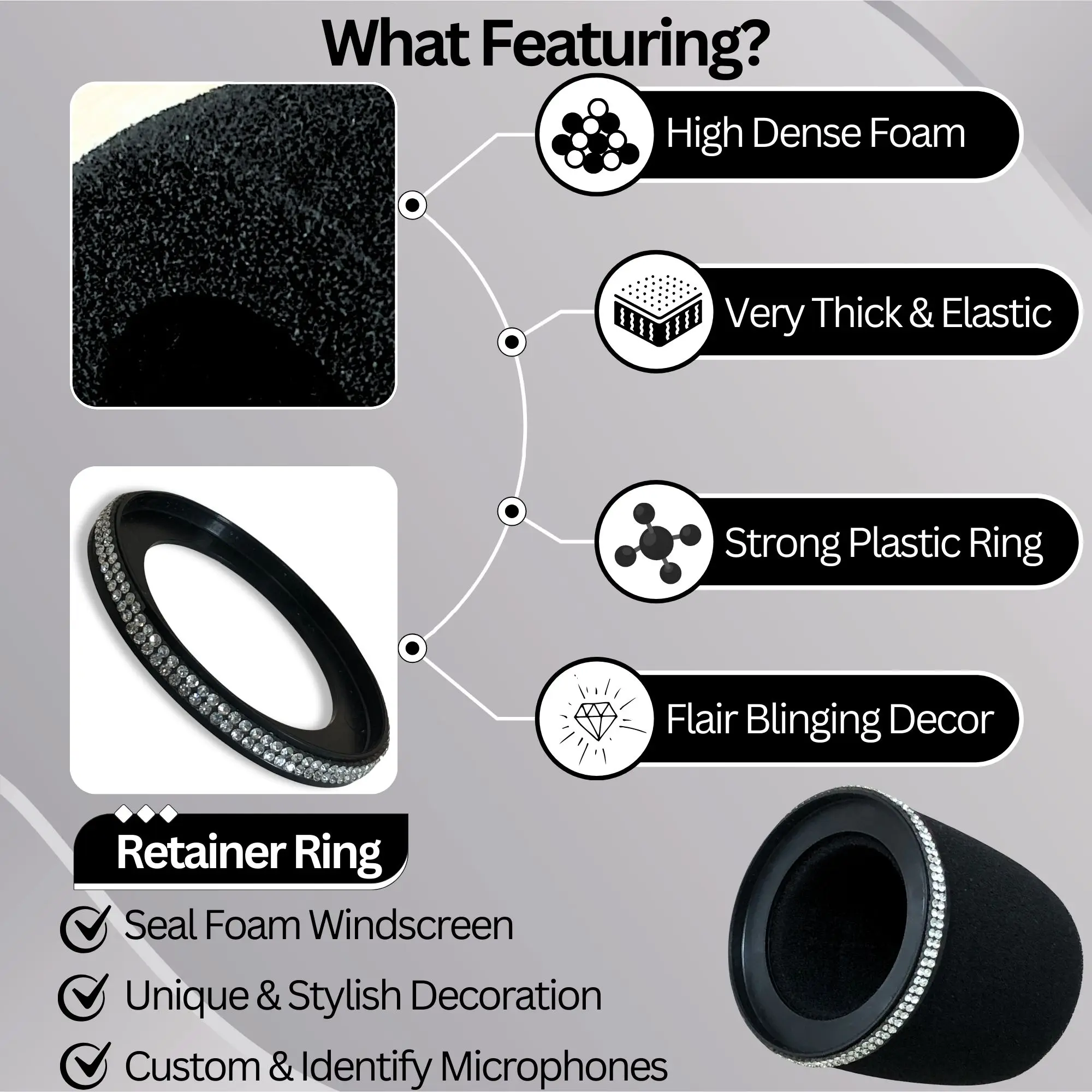 Sparkly MV7 Foam Pop Filter fo - Shure Mic Sm7B recension och pris